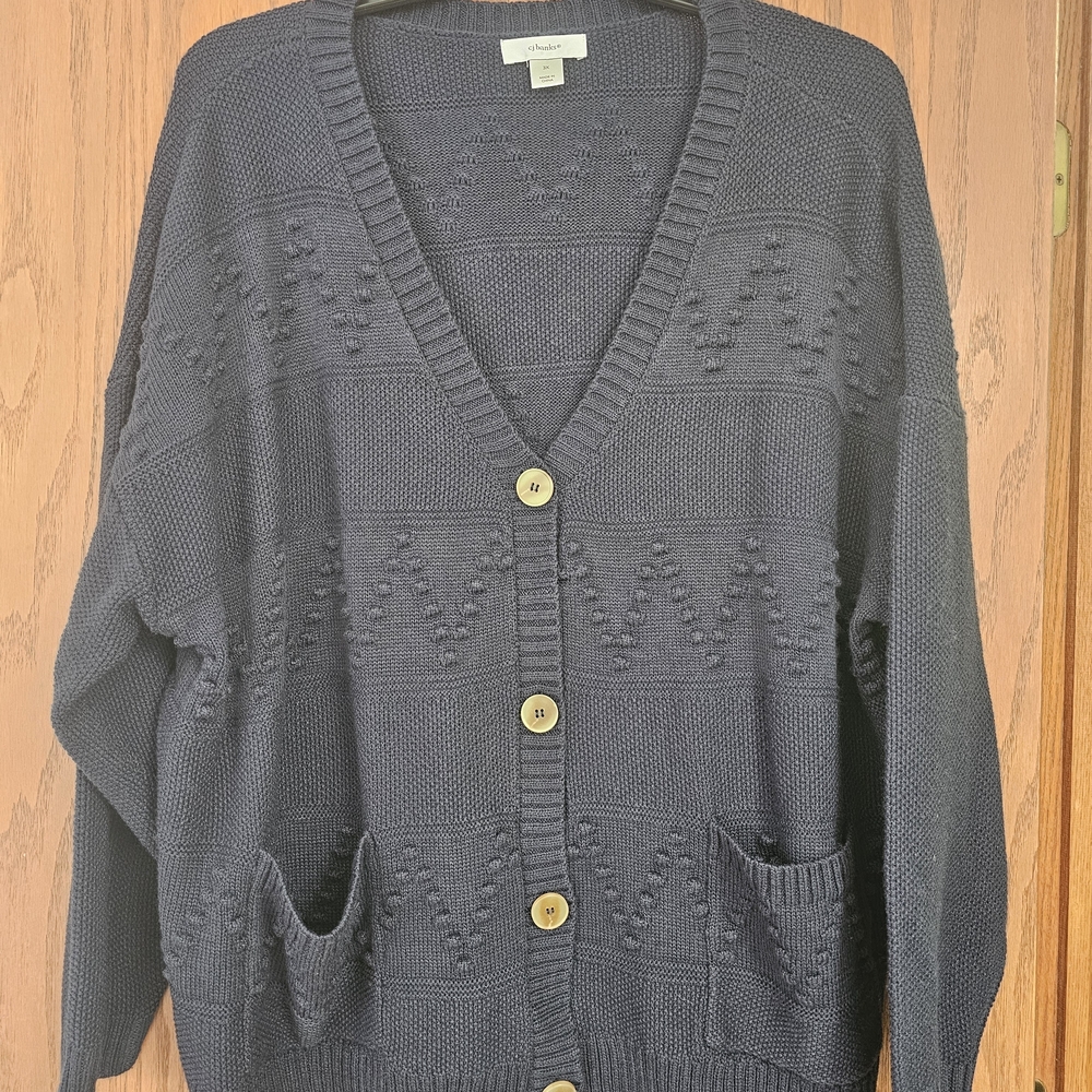 CJ Banks Navy Blue Women's Cardigan